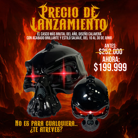 🔥Casco Estilo Cráneo MotoMellos | Diseño Impactante + Envío Gratis en Colombia🎁